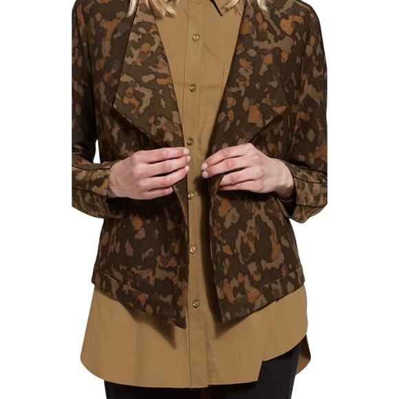 Lysse' S Sophia cropped open front blazer Feather soft crepe Abstract print - Picture 3 of 11